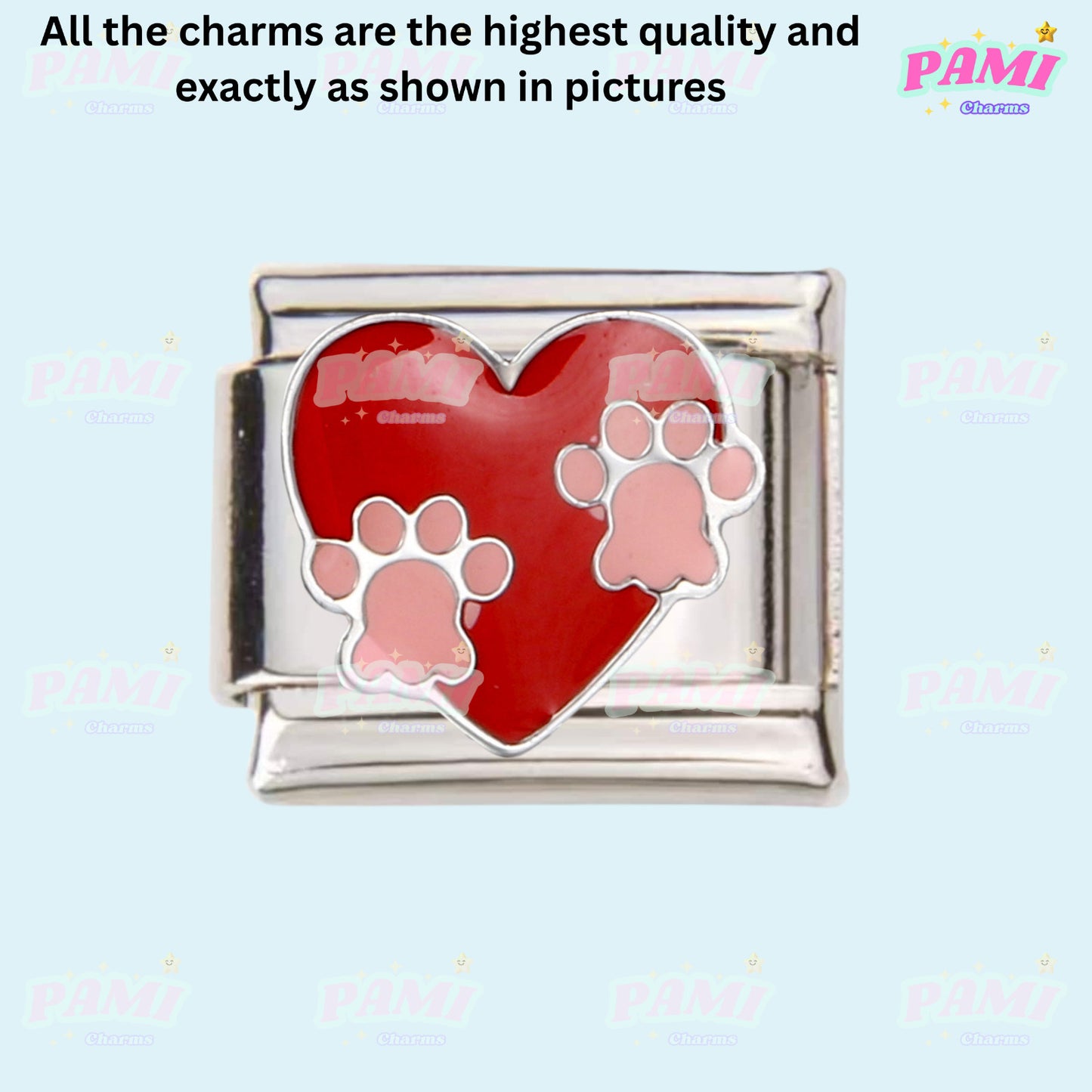 Cute sweet cat paw print Italian Charms fits all Italian charms bracelet