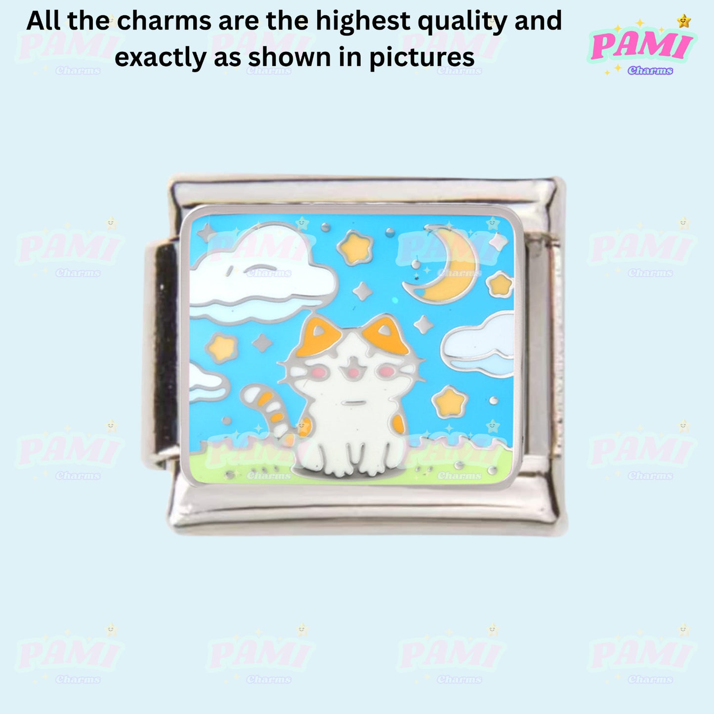 Cute sweet cat cat lover Italian Charms fits all classic Italian charms bracelet