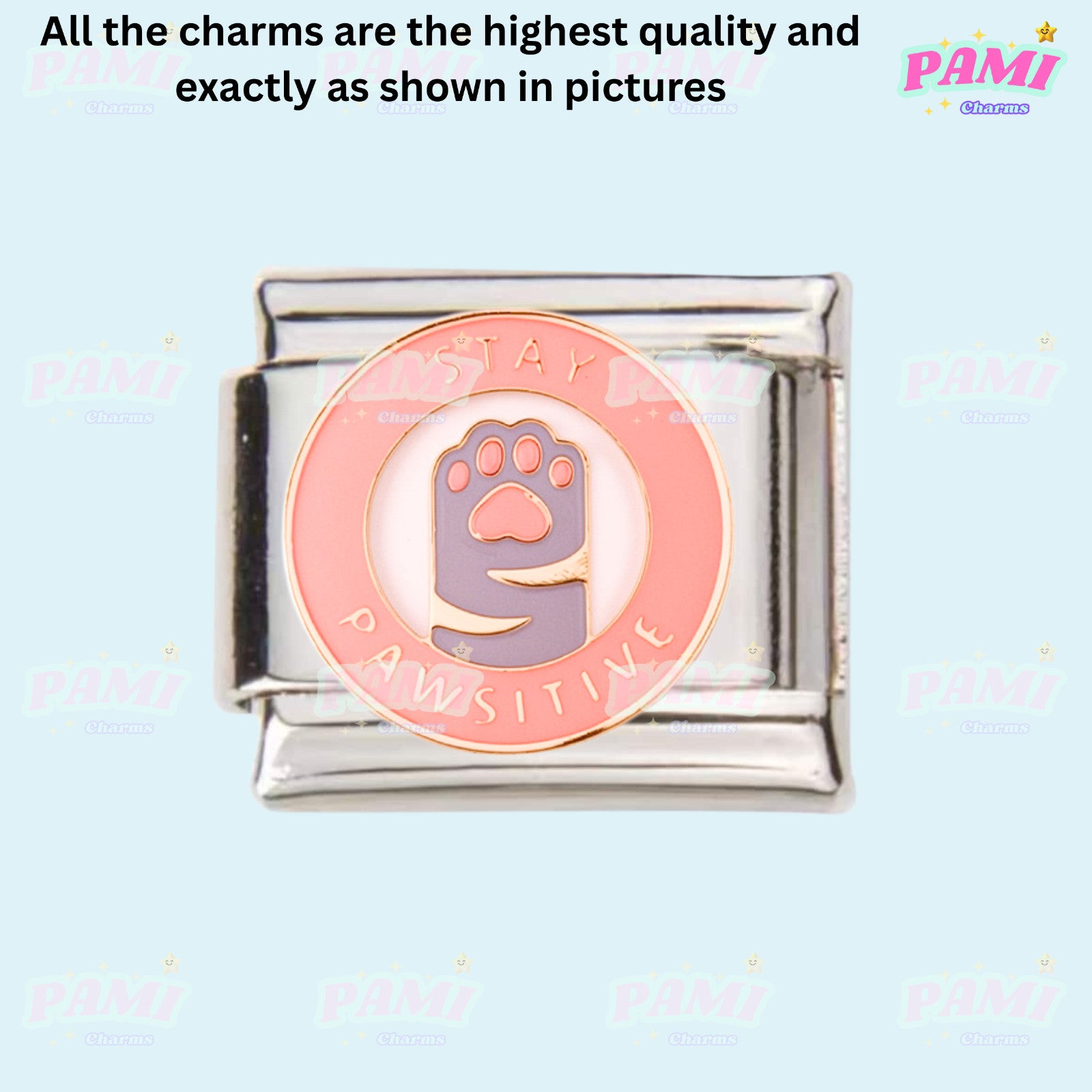 Cute sweet cat paw print Italian Charms fits all Italian charms bracelet